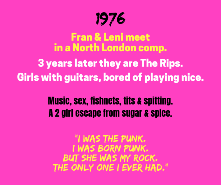 1976. Fran &amp; Leni meet in a North London comp.